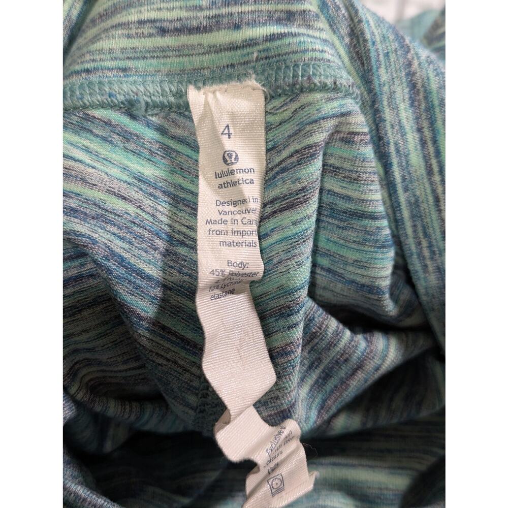 Lululemon Wunder Under Crop Leggings Size 4 Space Dye Alberta Lake Teal Blue - Picture 11 of 13